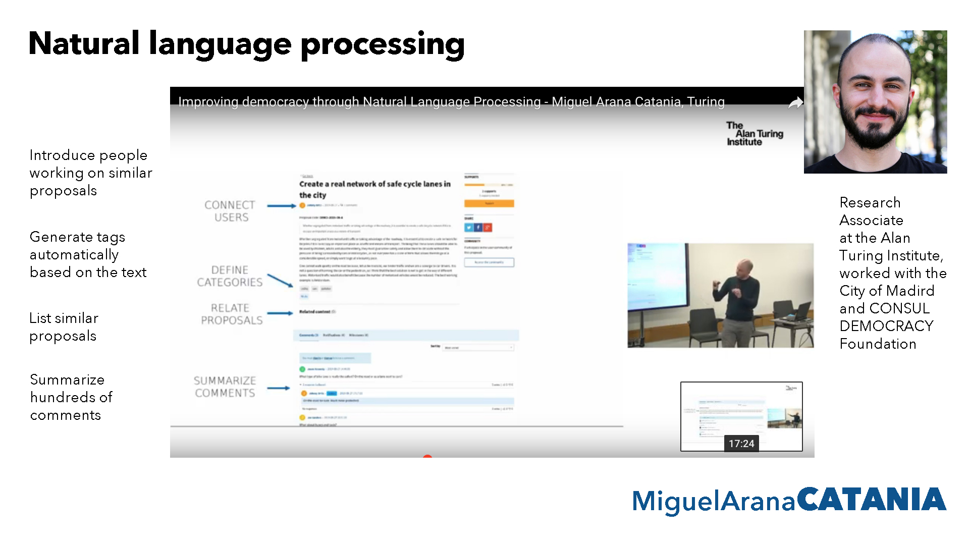 Natural language processing research by Miguel Arana Catania and others at Alan Turing Institute