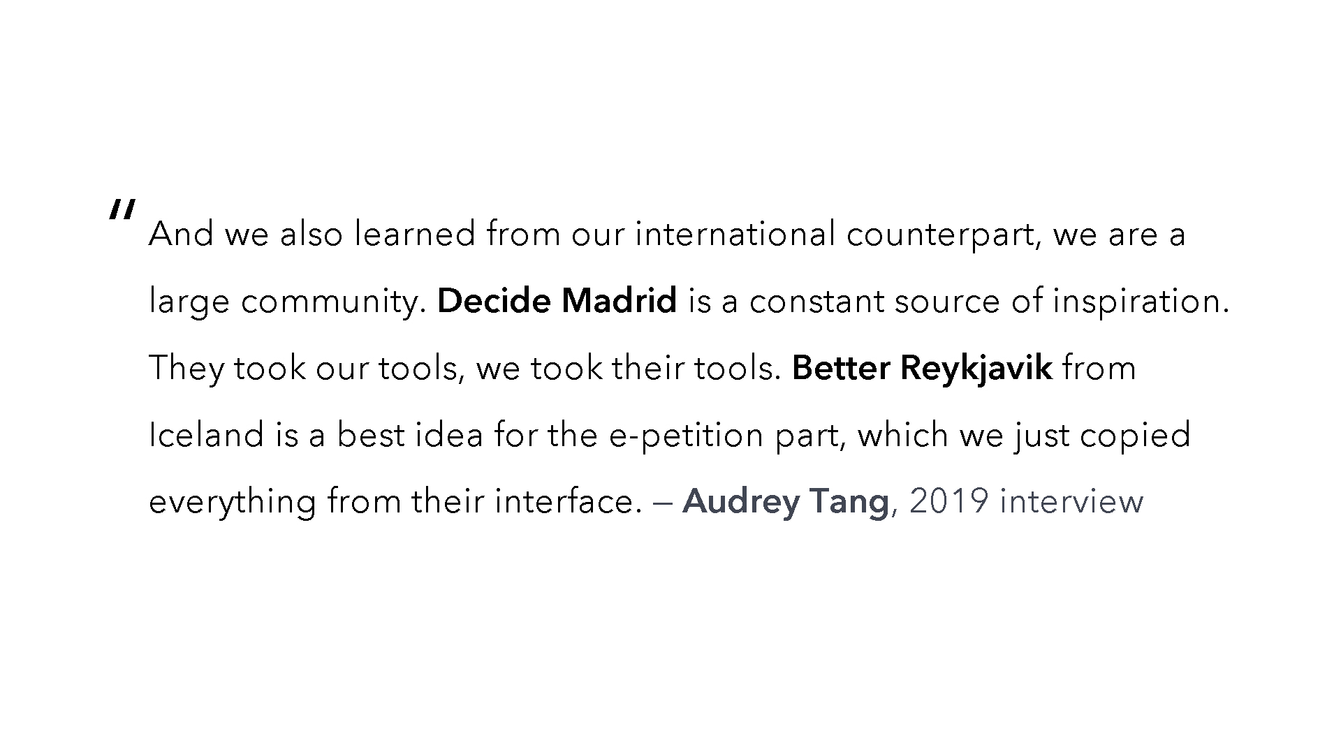 2019 quote from Audrey Tang