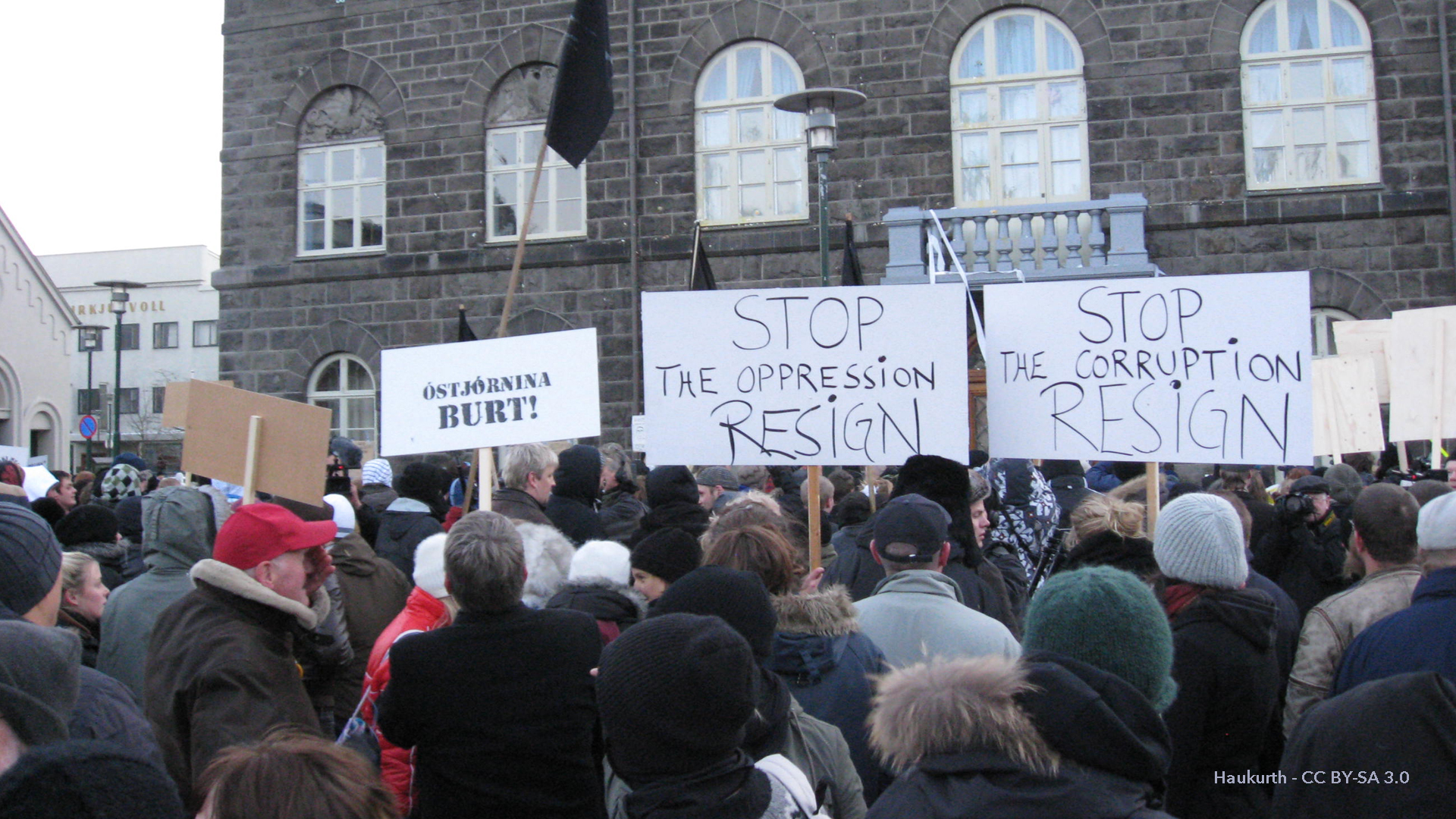 Protest outside Iceland's Parliament